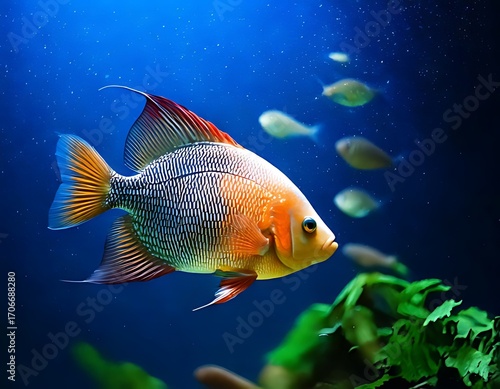 Vibrant fish in an aquarium