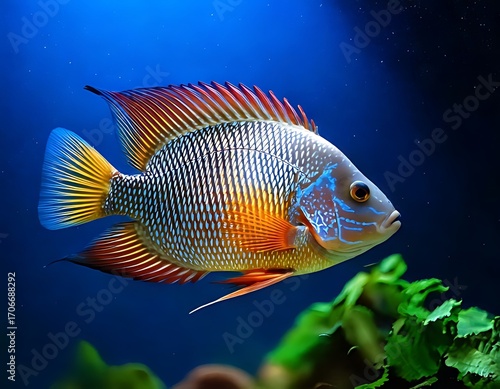 Vibrant fish in aquarium