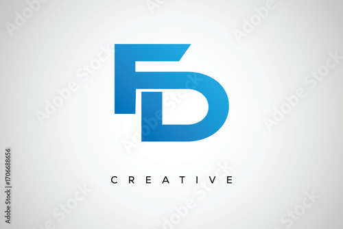 Free Download FD Creative Monogram Letter mark Logo – Modern Branding Design & Business Identity - GFXLoad