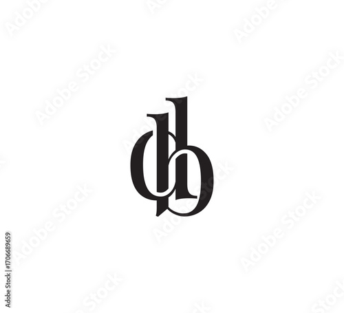 Elegant Serif Monogram Logo with Overlapping Initial Letters – Vintage and Modern Branding Design db