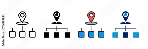 Regional Hub Icon Set Multiple Style Collection
