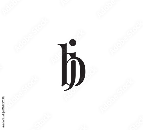 Elegant Serif Monogram Logo with Overlapping Initial Letters – Vintage and Modern Branding Design jb bj