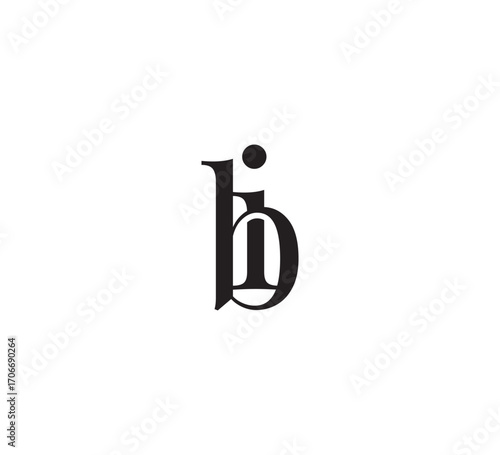 Elegant Serif Monogram Logo with Overlapping Initial Letters – Vintage and Modern Branding Design ib bi