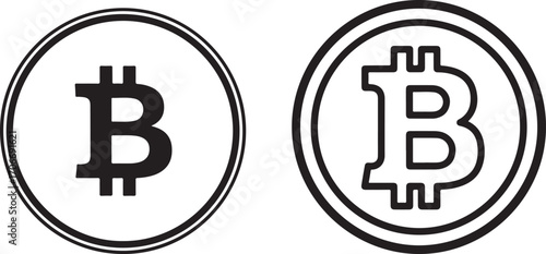 Stylized Letter B Symbols for Digital Currency and Finance Concepts