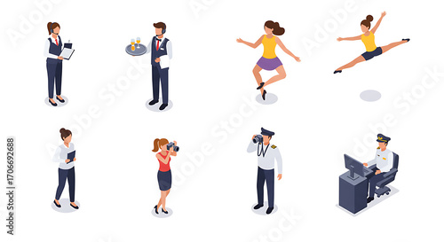 Diverse Occupations Isometric Characters