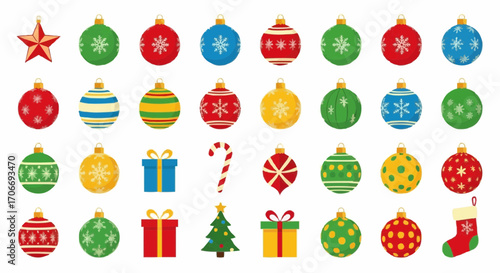 Christmas icon festive christmas ornaments and decorations vector illustration for holiday season and christmas design needs vector
