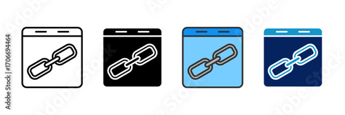 Channel Link Icon Set Multiple Style Collection