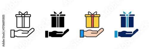 Reward Box Icon Set Multiple Style Collection