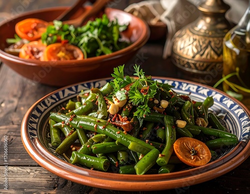 Vibrant green beans dish with herbs and citrus