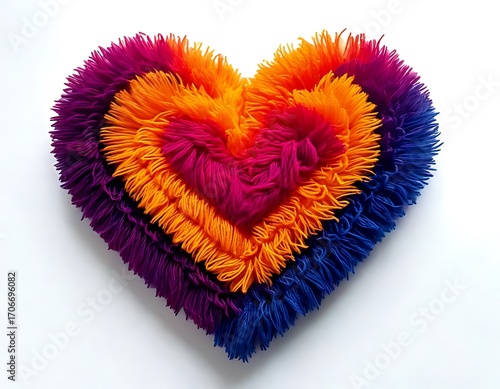 Vibrant heart-shaped craft