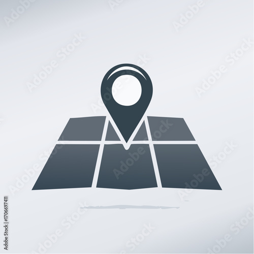 A location pin on a map grid