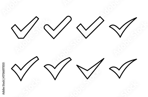 Check mark icon logo design. Tick mark sign and symbol