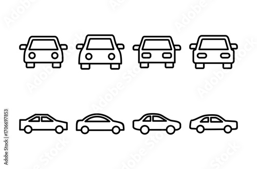 Car icon logo design. car sign and symbol. small sedan