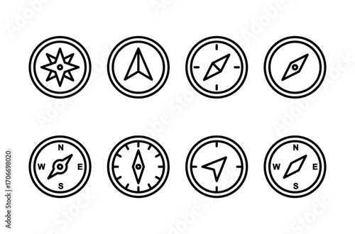 Compass icon logo design. arrow compass icon sign and symbol