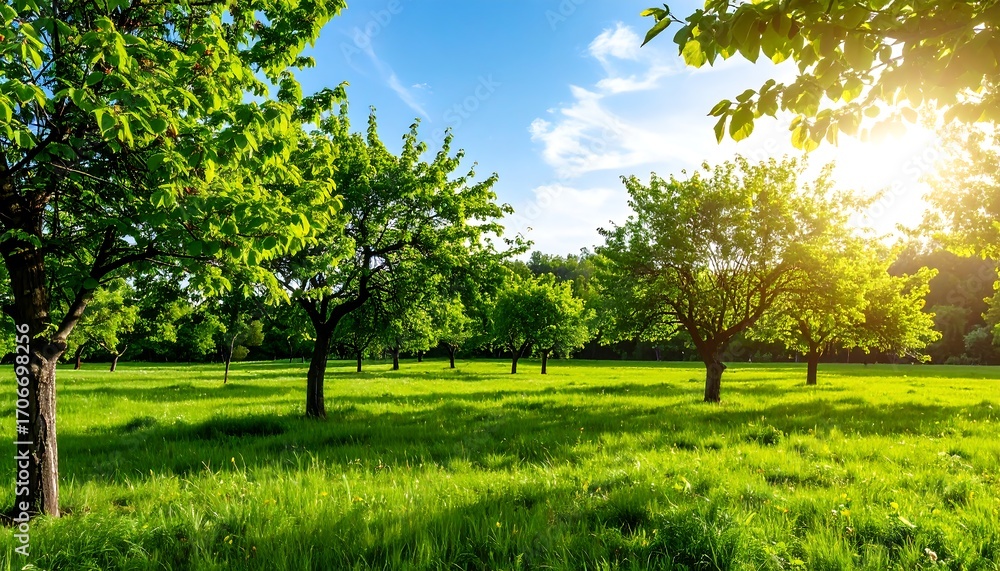 Fototapeta premium Lush spring orchard