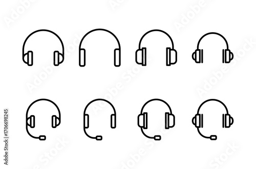 Headphone icon logo design. Headvector sign and symbol