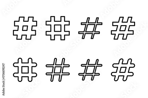 Hashtag icon logo design. hashtag sign and symbol