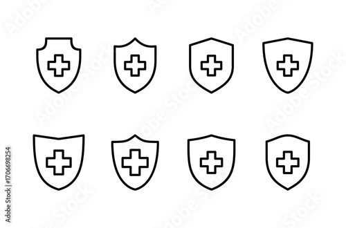 Health insurance icon logo design. Insurance health document sign and symbol