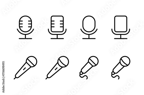 Microphone icon logo design. karaoke sign and symbol