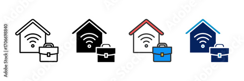 Hybrid Work Icon Set Multiple Style Collection