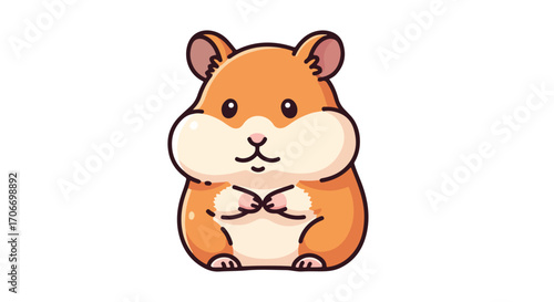Adorable orange hamster character illustration with cartoonish features and bright eyes perfect for children's content or pet-related design projects