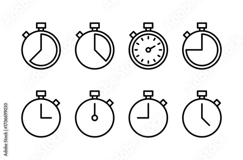 Stopwatch icon logo design. Timer sign and symbol. Countdown icon. Period of time