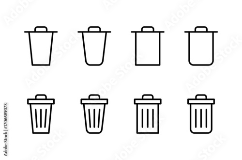 Trash icon logo design. trash can icon. delete sign and symbol.