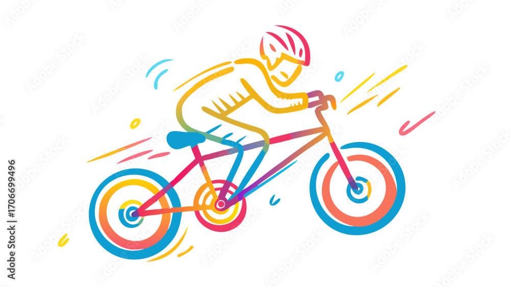 Fototapeta premium riding a bike