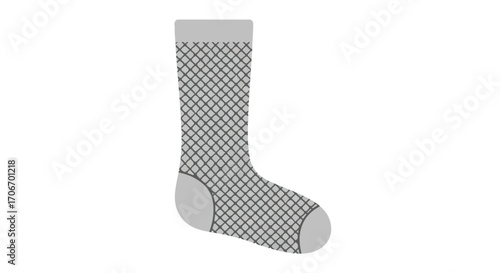 Stylized gray hosiery with diamond pattern, showcasing fashionable texture and trendy design, enhancing wardrobe options with unique sock appeal