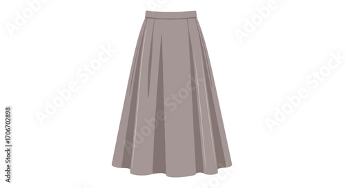 Elegant flared skirt in a neutral tone, showcasing flowing lines and subtle textural details, suggesting a sense of refined minimalism