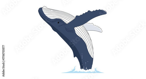 Majestic humpback whale breaching the ocean surface with an impressive display of power and grace underwater life marine beauty