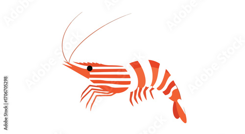 Vivid crustacean illustration showcasing its distinctive striped shell, conveying a delightful and aesthetic ocean vibe through clear, stylized