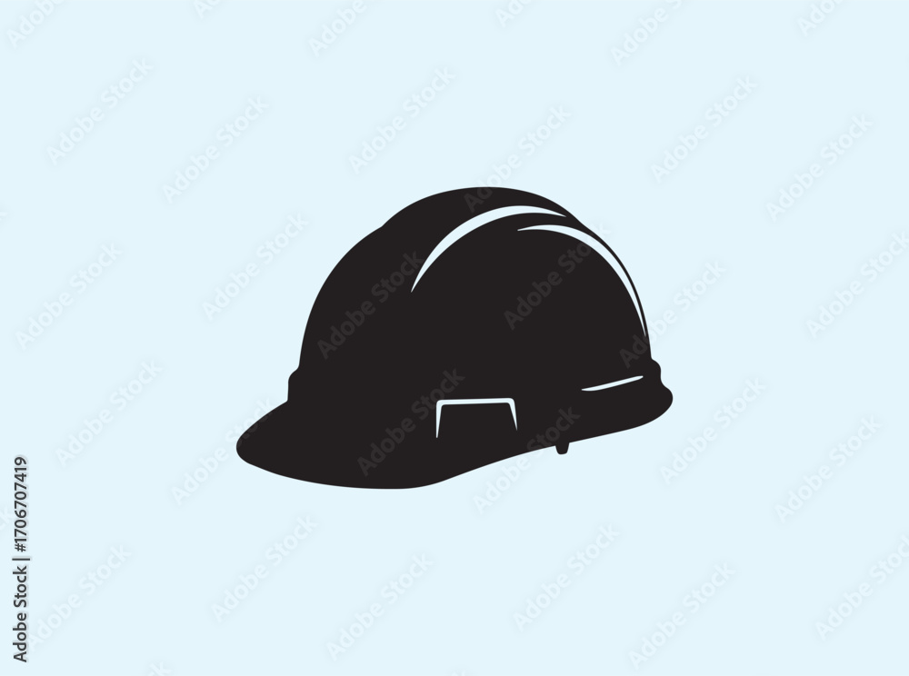 Fototapeta premium Clean Safety Helmet Silhouette for Construction Company Branding 