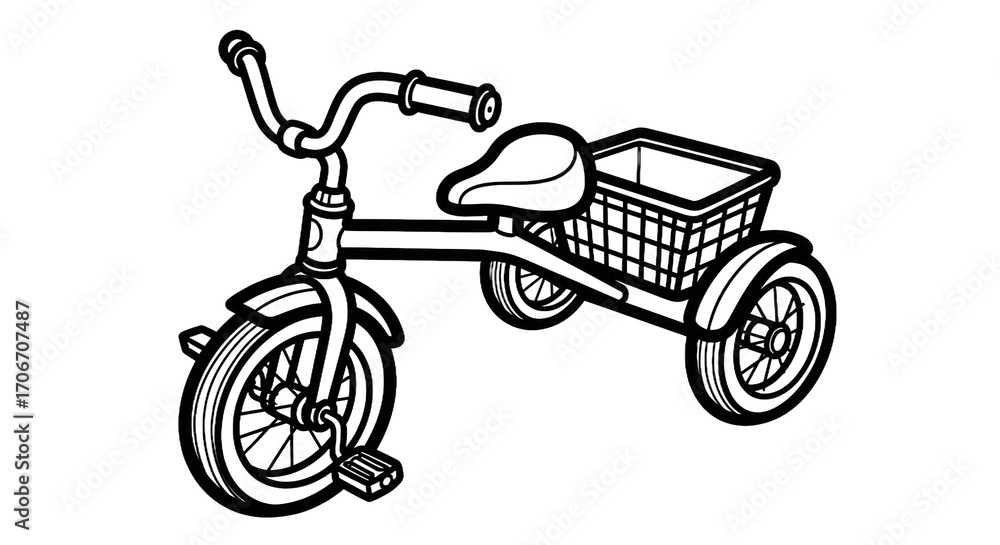Fototapeta premium Childrens tricycle illustration