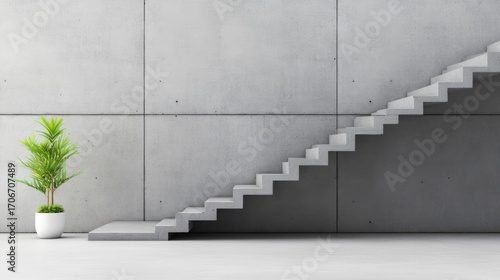 Modern concrete stairs interior design