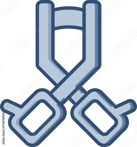 Eyelash curler vector icon with transparent background. Changeable blue color design.