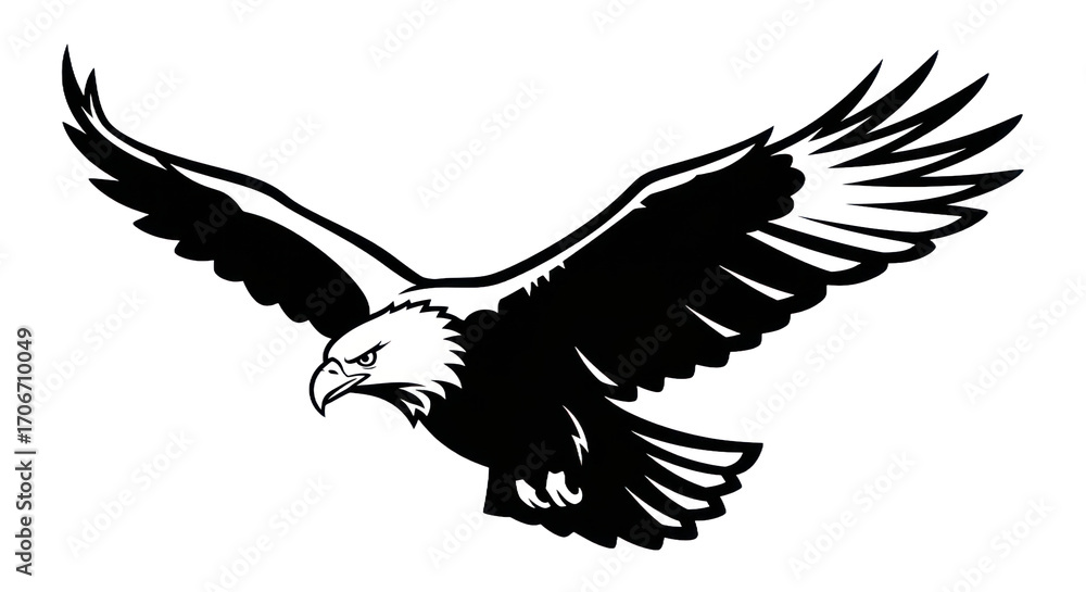 Fototapeta premium Eagle in flight silhouette