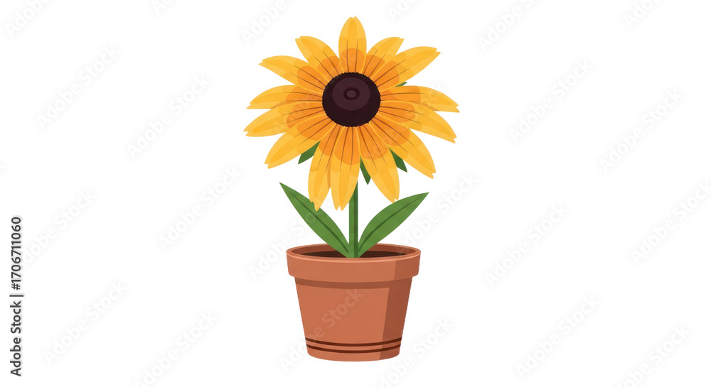 Obraz premium Flower in pot illustration