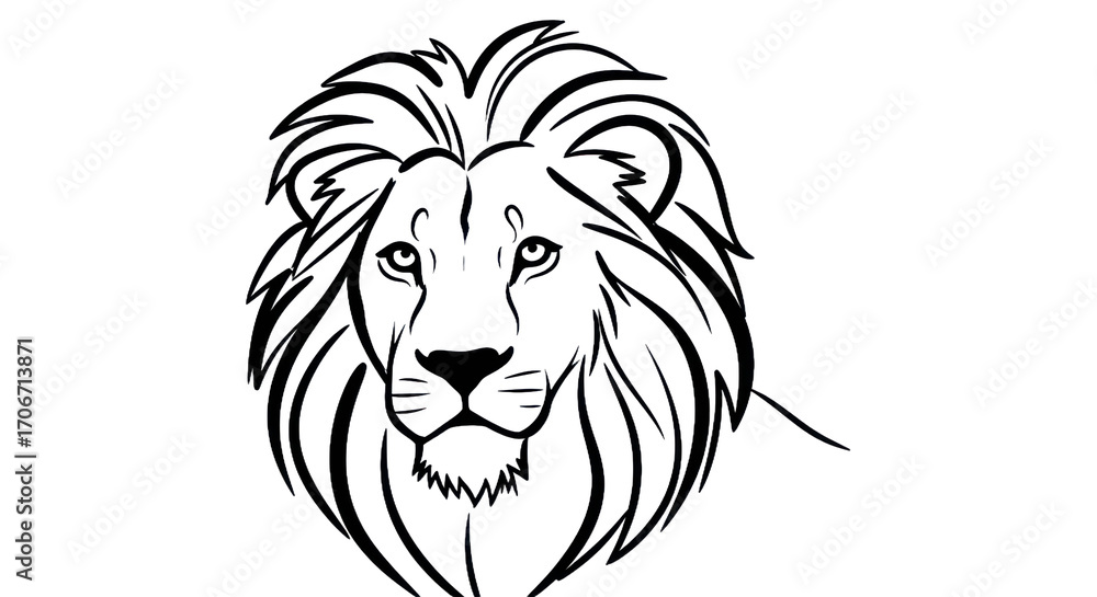 Fototapeta premium Majestic lion head outline