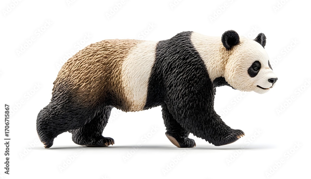 Fototapeta premium Giant Panda Toy Figurine Walking