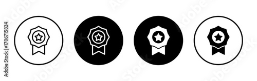 Badge icon symbol for apps and websites. Awards icon vector. Achieve sign and symbols. Stamp