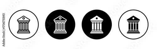 Bank icon symbol for apps and websites. Bank sign and symbol, museum, university