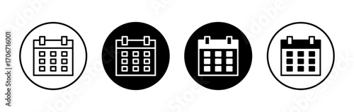 Calendar icon symbol for apps and websites. Calender sign and symbol. Schedule icon symbol