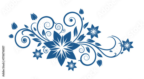 Elegant flourish vector design in blue, perfect for adding a decorative touch to your projects, websites, or invitations. This high-resolution PNG is easily scalable without losing quality, ensuring