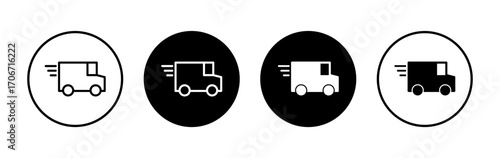 Delivery truck icon symbol for apps and websites. Delivery truck sign and symbol. Shipping fast delivery icon