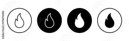 Fire icon symbol for apps and websites. fire sign and symbol