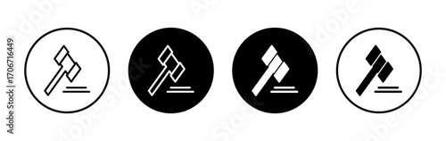Gavel icon symbol for apps and websites. judge gavel sign and symbol. law icon. auction hammer