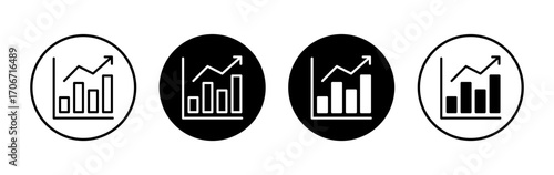 Growing graph icon symbol for apps and websites. Chart sign and symbol. diagram icon
