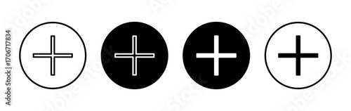 Plus icon symbol for apps and websites. Add plus sign and symbol
