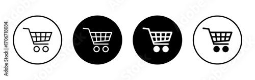 Shopping icon symbol for apps and websites. Shopping cart sign and symbol. Trolley icon
